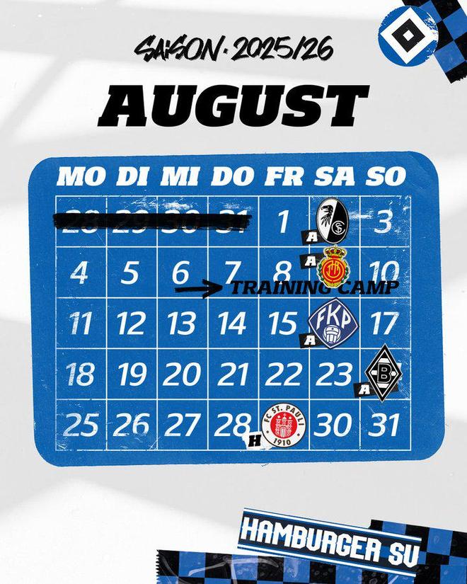 漢堡8月賽程，新季期待，德甲就緒！
